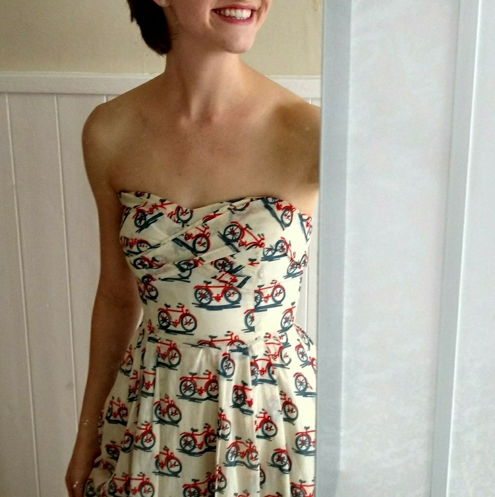 NWOT Anthropologie Bike Lane Postmark Dress 00